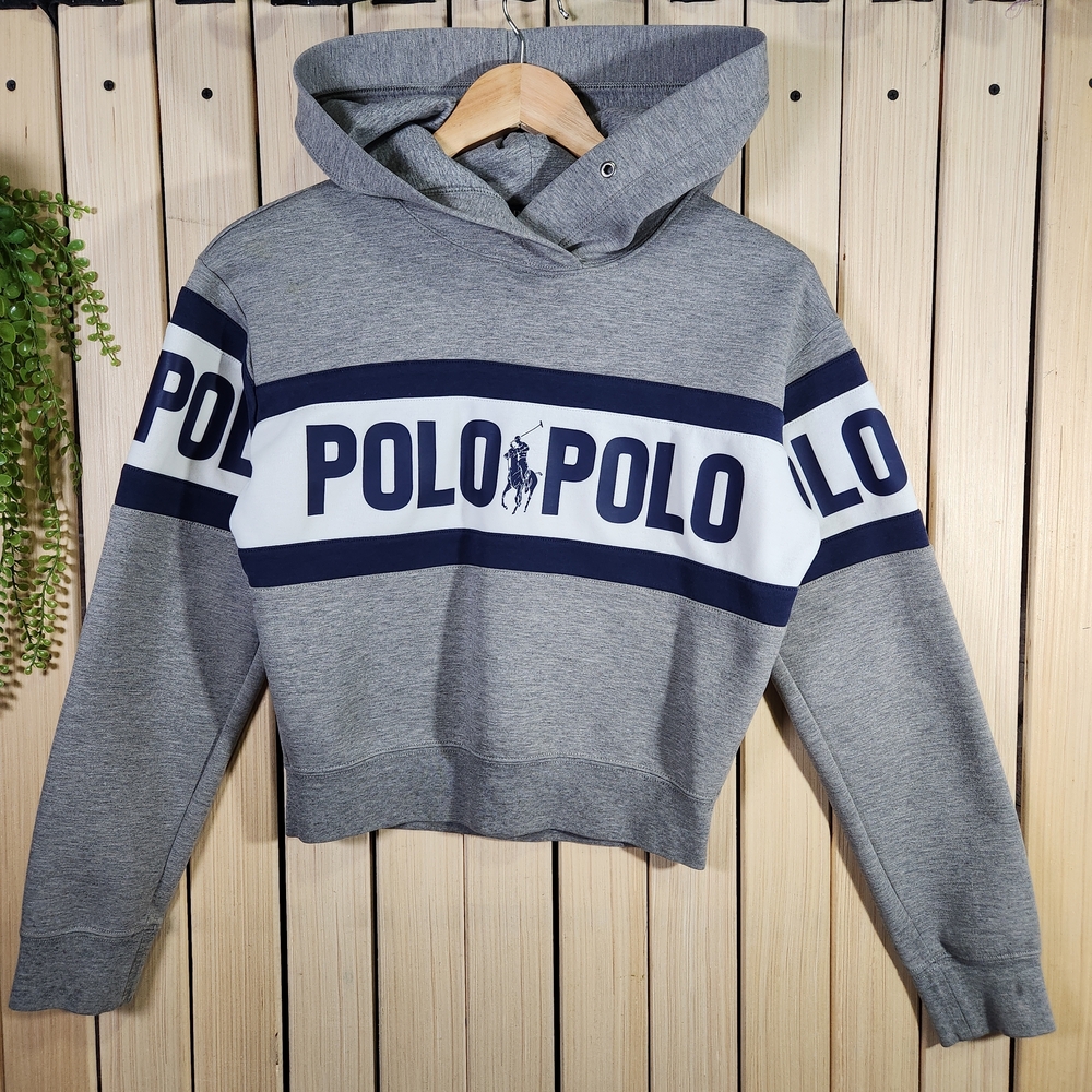 Ralph Lauren Hoodie Cropped Heather Gray